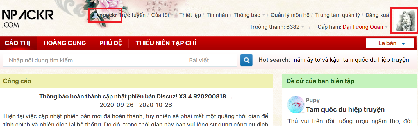 	Bước 1: Sau khi đăng nhập thành công, bấm vào avatar của bạn trên góc phải giao diện ...